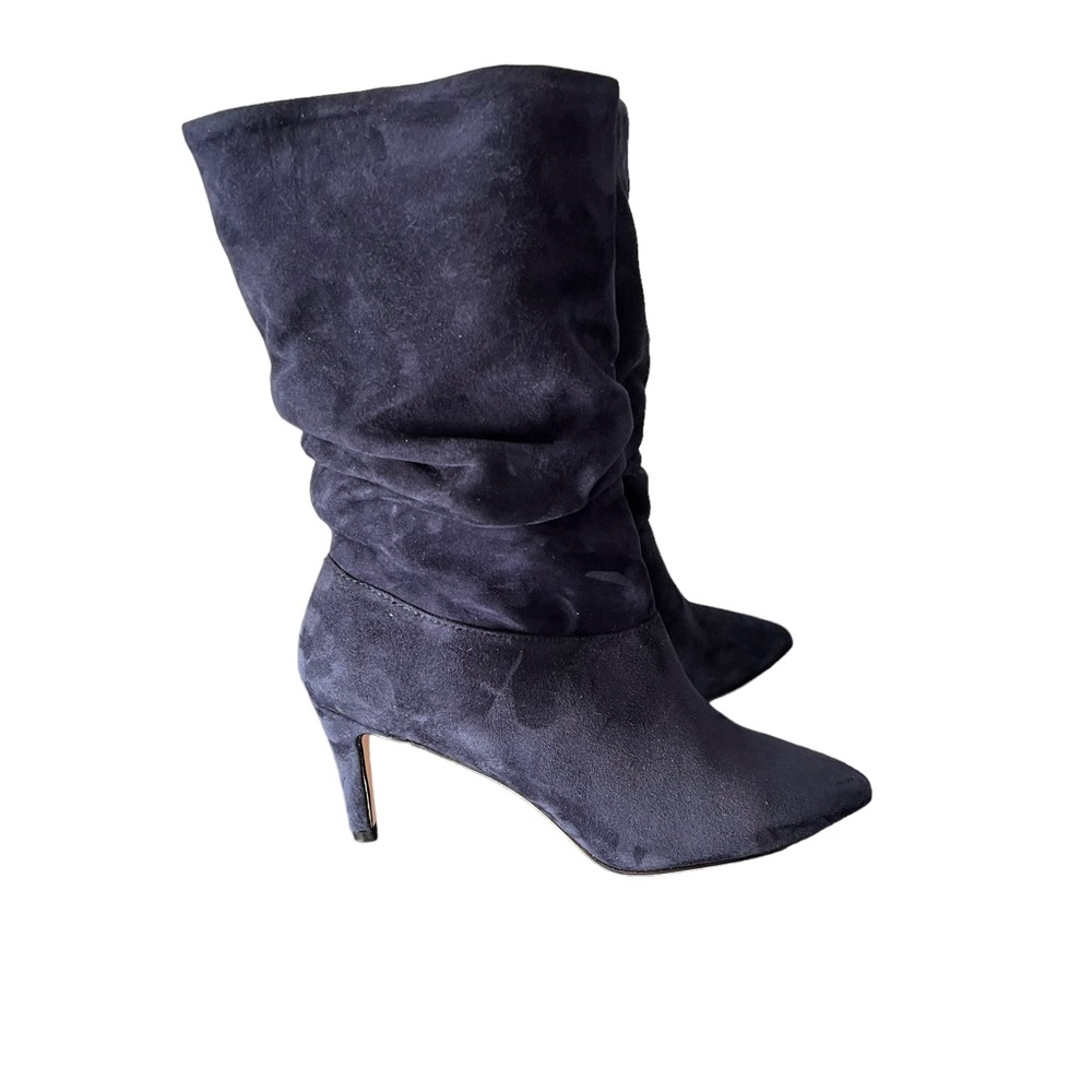 Andrea Carrano RICCIA NAVY SUEDE Mid-Calf Bootie Women’s Size 7.5 - Picture 4 of 12